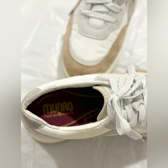 Munro Piper Sneakers 6WW White Combo Suede Leather Comfort Shoes - Picture 9 of 13